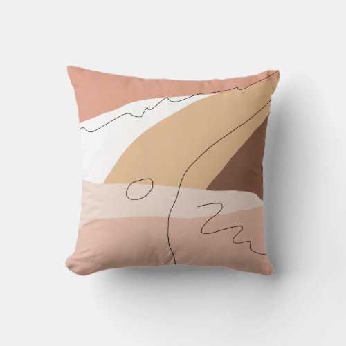 Modern minimal abstract geometric warm colors throw pillow