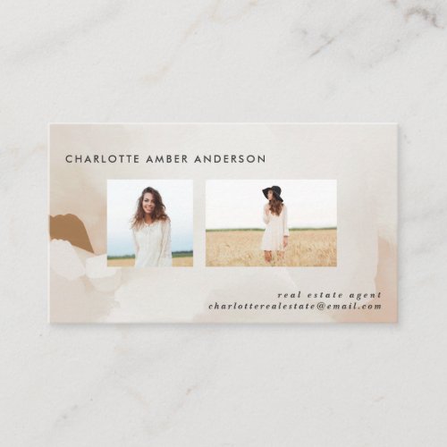 Modern minimal abstract photo business card