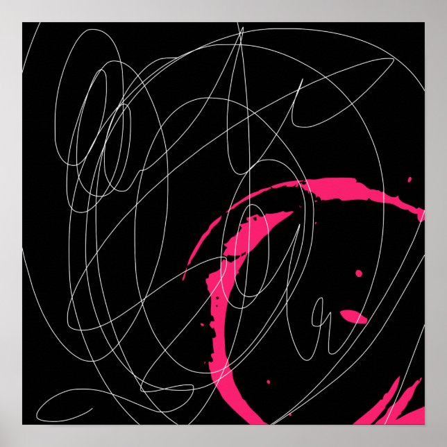 Modern minimal abstract scribble line art poster (Front)