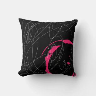 Modern minimal abstract scribble line art throw pillow