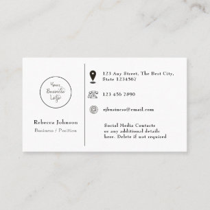 Modern Minimal Add Logo Business Card