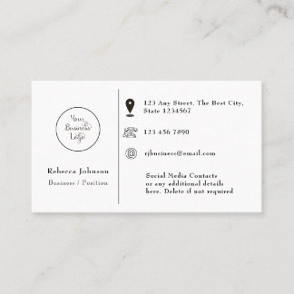 Modern Minimal Add Logo Business Card