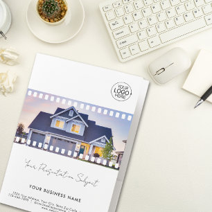 Modern Minimal Add Your Logo Photo QR Code Promo Pocket Folder