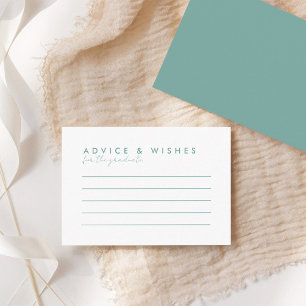 Modern Minimal Advice & Wishes Graduation Party Note Card