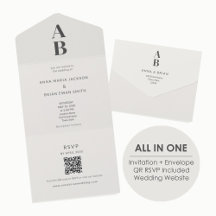 Modern Minimal All-in-One Wedding Invitation