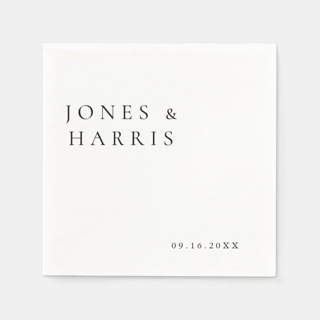Modern Minimal and Chic  | Wedding   Napkins (Front)