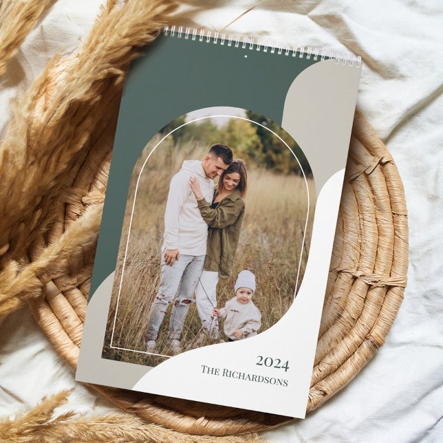 Modern Minimal Arch family Photos Stylish Template Calendar (2024 Minimal Arch family Photos Stylish Template Calendar)