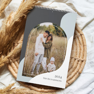 Modern Minimal Arch family Photos Stylish Template Calendar