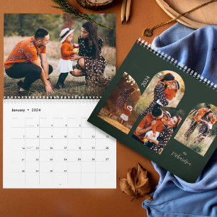 Modern Minimal Arch family Photos Stylish Template Calendar