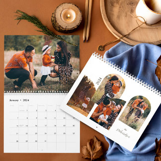 Modern Minimal Arch family Photos Stylish Template Calendar