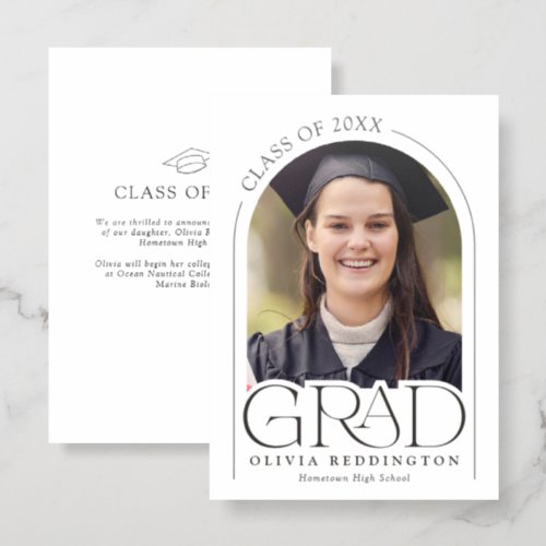Modern Minimal Arch Photo Graduation Announcement