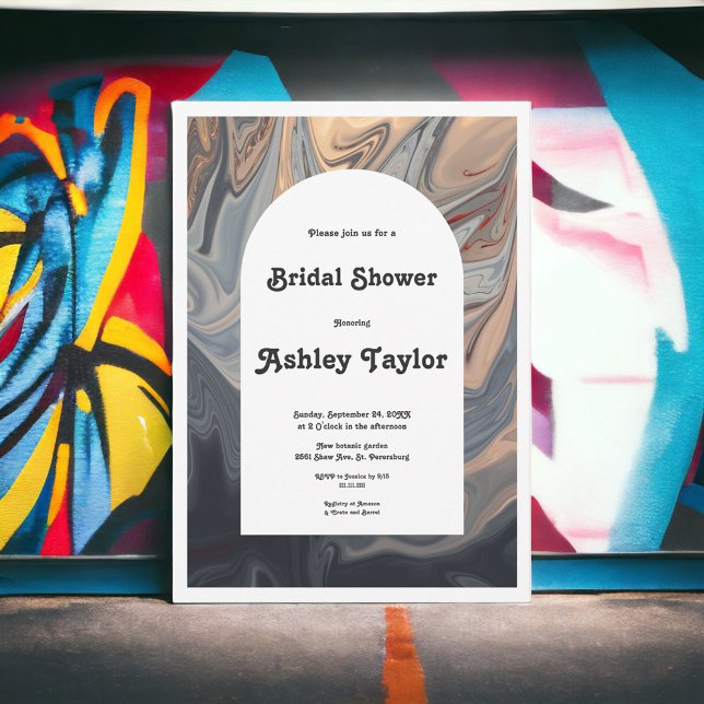 Modern Minimal Artistic Abstract Bridal Shower Invitation (Creator Uploaded)
