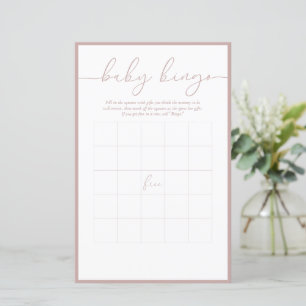 Modern Minimal Baby Bingo Game Card