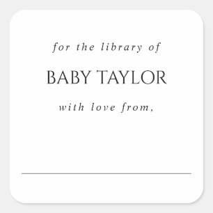 Modern Minimal Baby Shower Bookplate