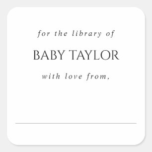 Modern Minimal Baby Shower Bookplate