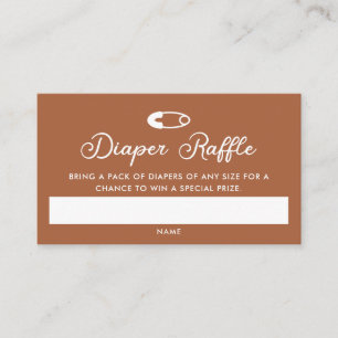 Modern Minimal Baby Shower Diaper Raffle Enclosure Card