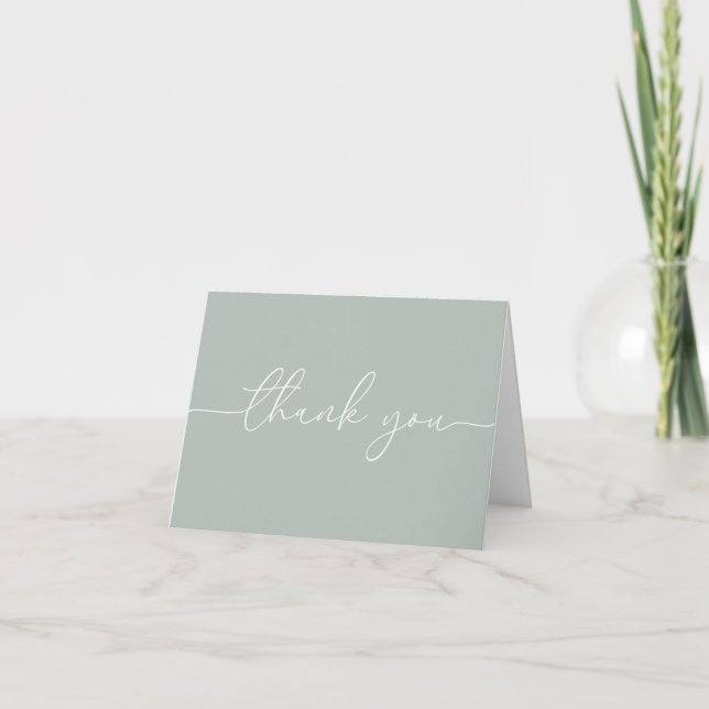 Modern Minimal Baby Shower Thank You Card (Front)