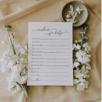 Modern Minimal Baby Shower Wishes For Baby Card