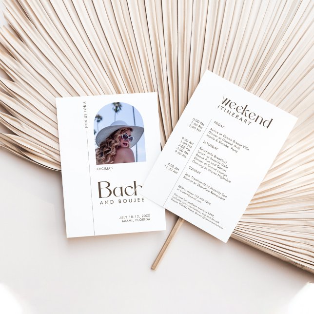 Modern Minimal "Bach & Boujee" Bachelorette Invitation (Creator Uploaded)