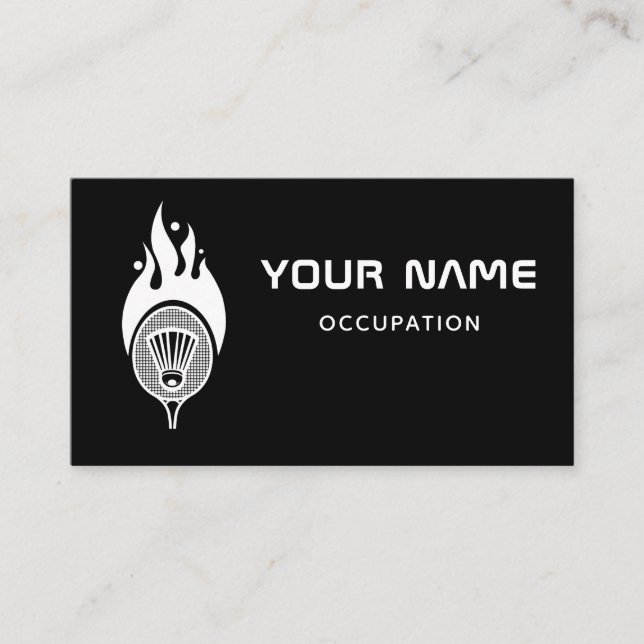 Modern Minimal Badminton Coach Team Player Sport  Business Card (Front)