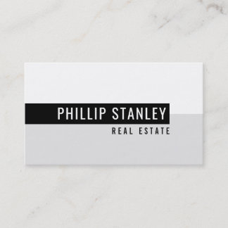 MODERN MINIMAL BAND simple bold black gray Business Card