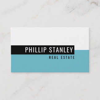MODERN MINIMAL BAND simple bold black turquoise Business Card