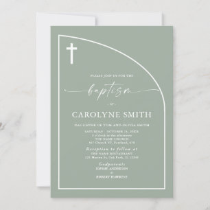 Modern Minimal Baptism Celebration Baptism Invitat Invitation