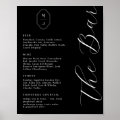 Modern & Minimal Bar Menu Script Monogram Black Poster | Zazzle