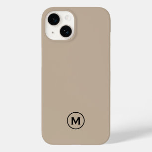 Modern Minimal Beige Monogram Case-Mate iPhone 14 Case