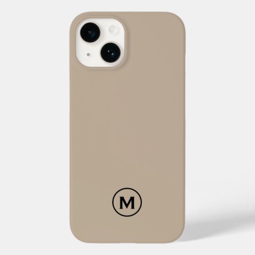 Modern Minimal Beige Monogram Case_Mate iPhone 14 Case