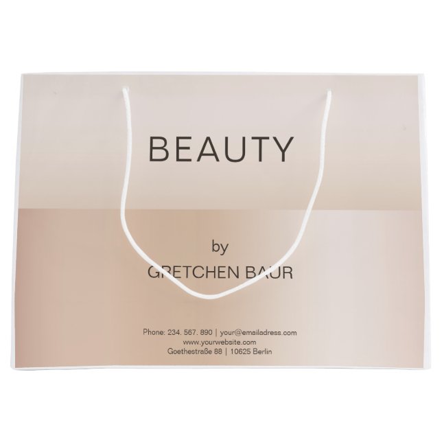 Modern Minimal Beige Skin Colour Large Gift Bag (Front)