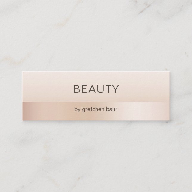 Modern Minimal Beige - Skin Colour Mini Business Card (Front)