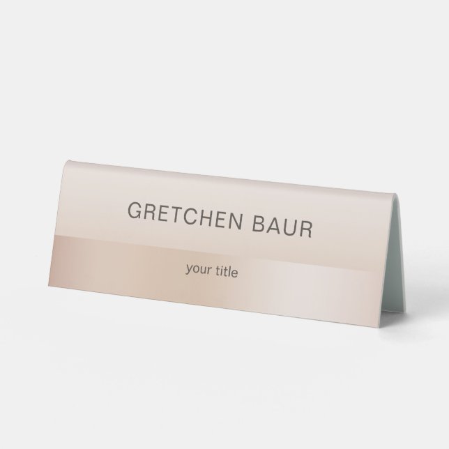 Modern Minimal Beige Skin Colour Table Tent (Front)