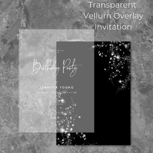 Modern Minimal Birthday Transparent Vellum Invitations
