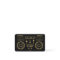 Modern minimal black and gold dj music turntable