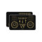 Modern minimal black and gold dj music turntable