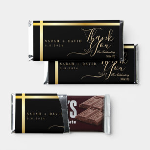 Modern Minimal Black and Gold Wedding  Hershey Bar Favors