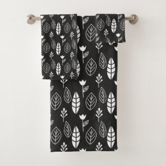 Modern Minimal Black and White Botanical Leaves