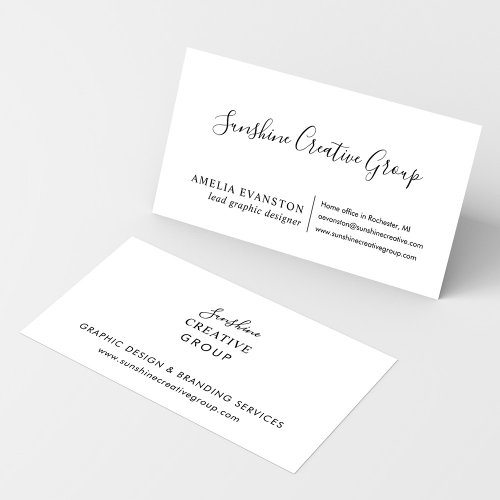 Modern Minimal Black and White Business Card