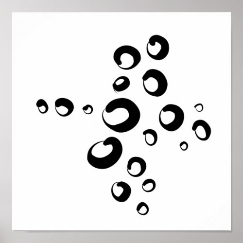 Modern Minimal Black and White Circles Abstract Poster
