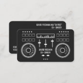Modern minimal black and white dj music turntable business card (Front/Back)