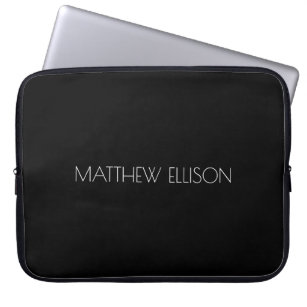 Modern Minimal Black And White Laptop Sleeve