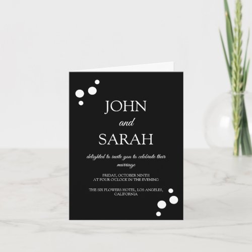 modern minimal Black and White Wedding Invitation