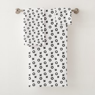 Modern Minimal Black and White XO Pattern