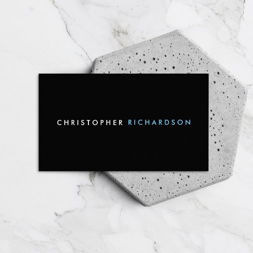 Customizable MODERN &amp; MINIMAL Black Business Card