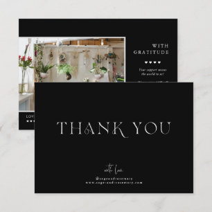 Modern Minimal   Black Business Thank You Card