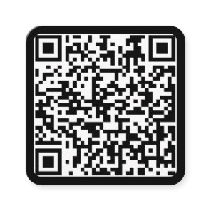 Modern minimal black custom QR code social media Square Business Card