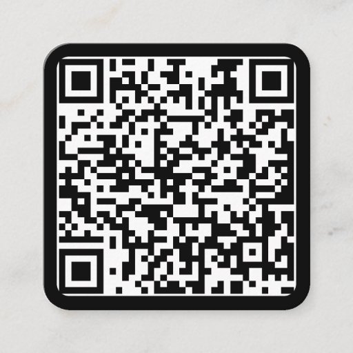 Customizable Modern minimal black custom QR code social media Square Business Card