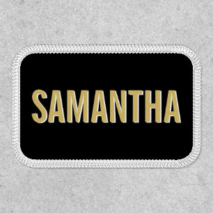 Modern minimal black gold bold typography patch