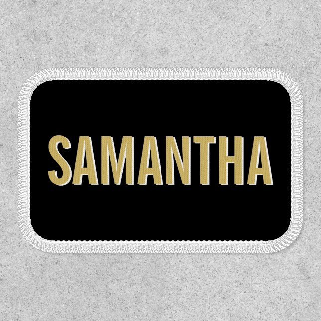 Modern minimal black gold bold typography patch (Front)
